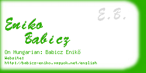 eniko babicz business card