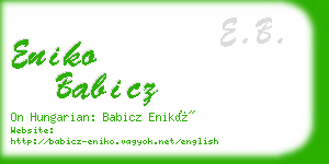 eniko babicz business card